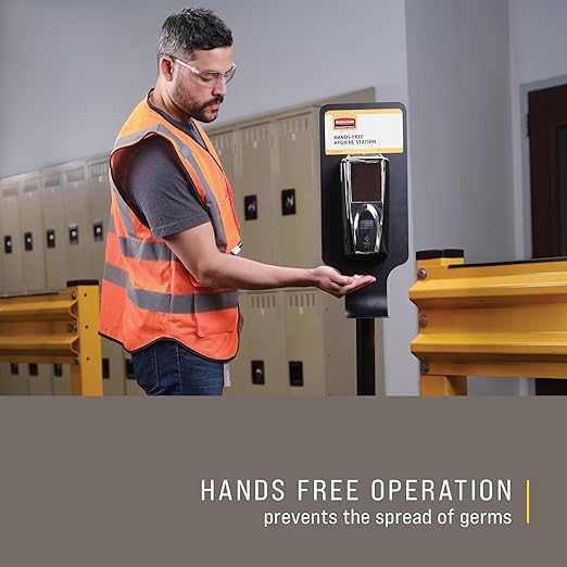 Rubbermaid Commercial Products AutoFoam LumeCel Hand Soap & Sanitizer Dispenser, Black/Black Pearl, Battery Free, Powered by Indoor Light, Touchless, Wall Mount, for Restrooms in Offices