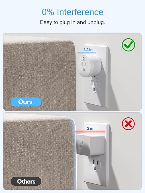 EIGHTREE Smart Plug 2025 Upgrade to 15A, Bluetooth & Wi-Fi Outlet Plug Dual Connection, Voice Control, Remote Control Outlet Timer Indoor, Smart Plugs That Work with Alexa & Google, 2.4GHz Wi-Fi Only