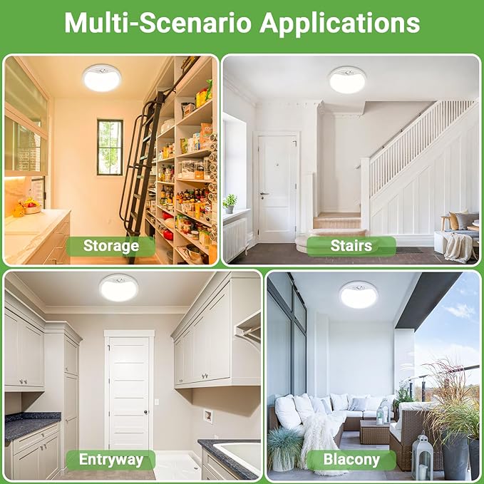 zemty 7inch Small Motion Sensor Ceiling Lights Wired, 15W 1500lm 3CCT/3 Mode/30-120s Timer, Bright White LED Flush Mount Light Fixture Motion Activated for Closet Pantry Hallways Stairwells Garage