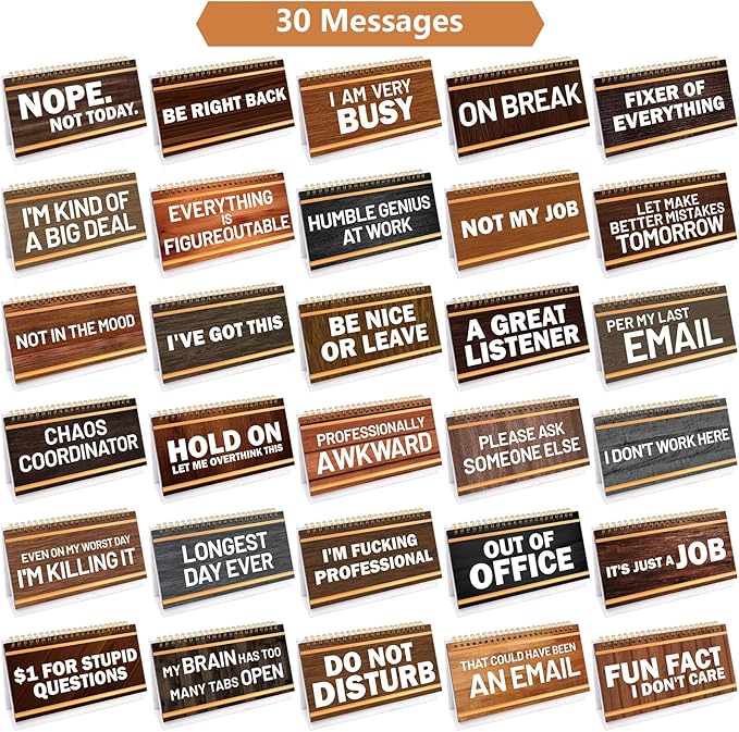 Fancy Land Desk Flip Accessories Funny Desk Supplies for Work 30 Desktop Flip Messages Decor Office Colleague Coworkers