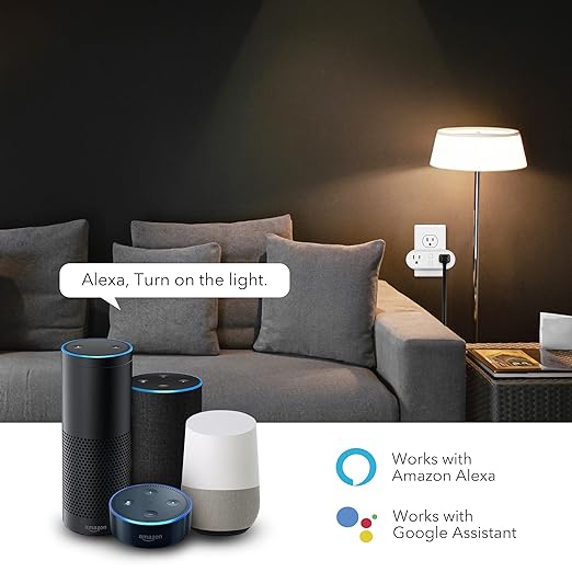 HBN Smart Plug 15A, WiFi Outlet Extender Dual Socket Plugs Works with Alexa, Google Home Assistant, Remote Control with Timer Function, No Hub Required, ETL Certified, 2.4G WiFi Only, 2-Pack