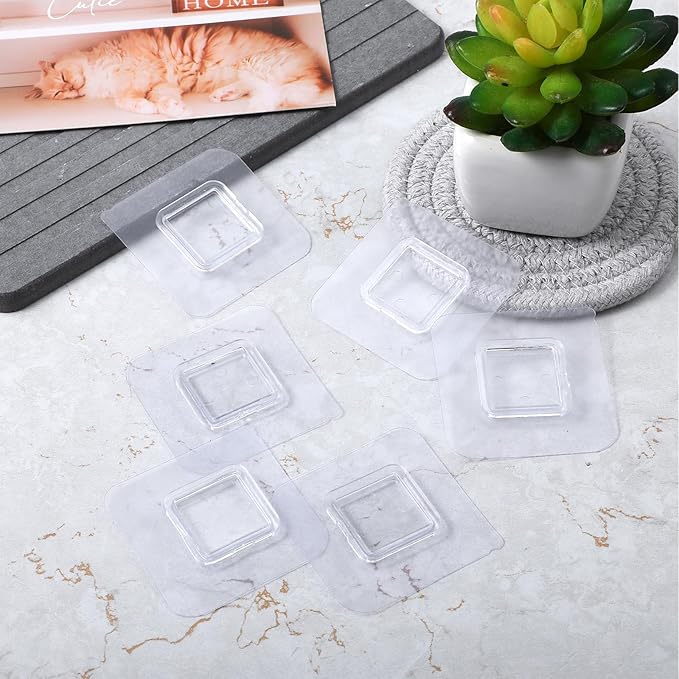6 PCS Shower Phone Holder, Self-adhesive Sticker Replacement, Wall Mounted Replacement Sticky pads, Waterproof Phone Holder's Hook Replacements Adhesive Strip for Toothpaste Dispenser Wall Mounted
