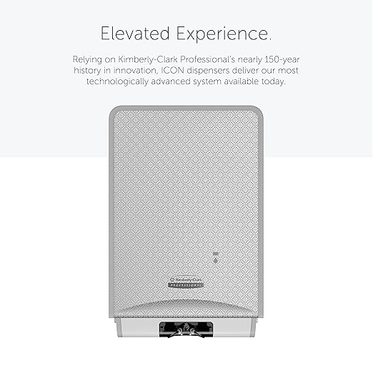 Kimberly-Clark Professional™ ICON™ Automatic Soap and Hand Sanitizer Dispenser (53694), with Silver Mosaic Design Faceplate, 11.5" x 7.5" x 3.98" (Qty 1)