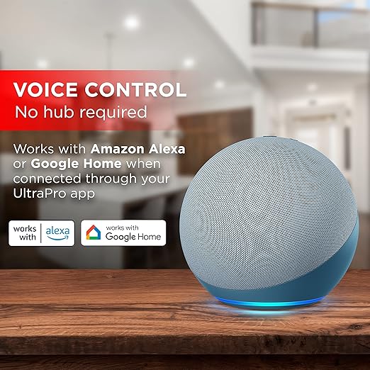 UltraPro In-Wall Smart Outlet, Receptacle, 2.4 GHz Wi-Fi, No Hub Required, Works with Alexa & Google Assistant, Tamper-Resistant, 1 Wi-Fi & 1 Always On Outlet, Simple Setup, Easy-To-Use-App, 51400