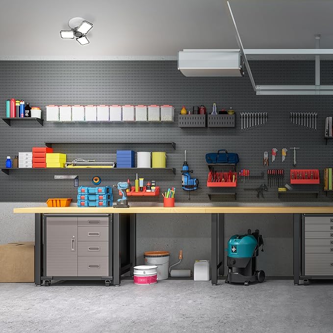 Feit Electric LED Garage Light, Multiple Adjustable Panels, E26 Base, Ideal for Garage, Workshop, Shed, 25,000-Hour Lifetime