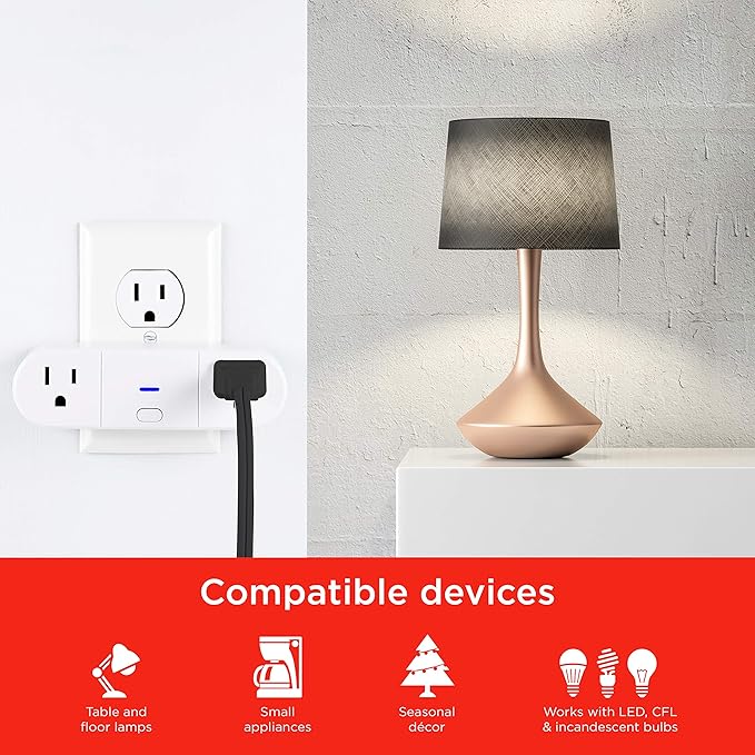 UltraPro Smart Plug WiFi Outlet, Smart Home, Smart Switch, Dual Smart Outlet, Works with Alexa, Echo & Google Home, No Hub Required, App Controlled, ETL Certified, Alexa Plug, 2 Pack, 51403