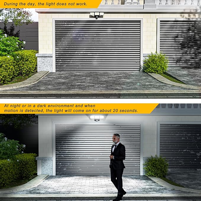 Battery Powered Motion Sensor Outdoor Lights, 1500LM Flood Lights IP65 Waterproof Security Light Motion Detector Lights Wireless for Outside Yard 1Pack