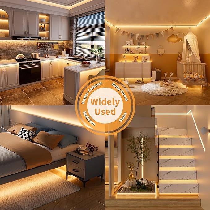 PAUTIX COB LED Strip with Motion Sensor,5V USB LED Tape Light 2700K Warm White,9.84ft Super Bright,Dimmable Motion Activated LED Strip Light for Bedroom,Cabinets,Kitchen,Stair,Closet Lighting Projects