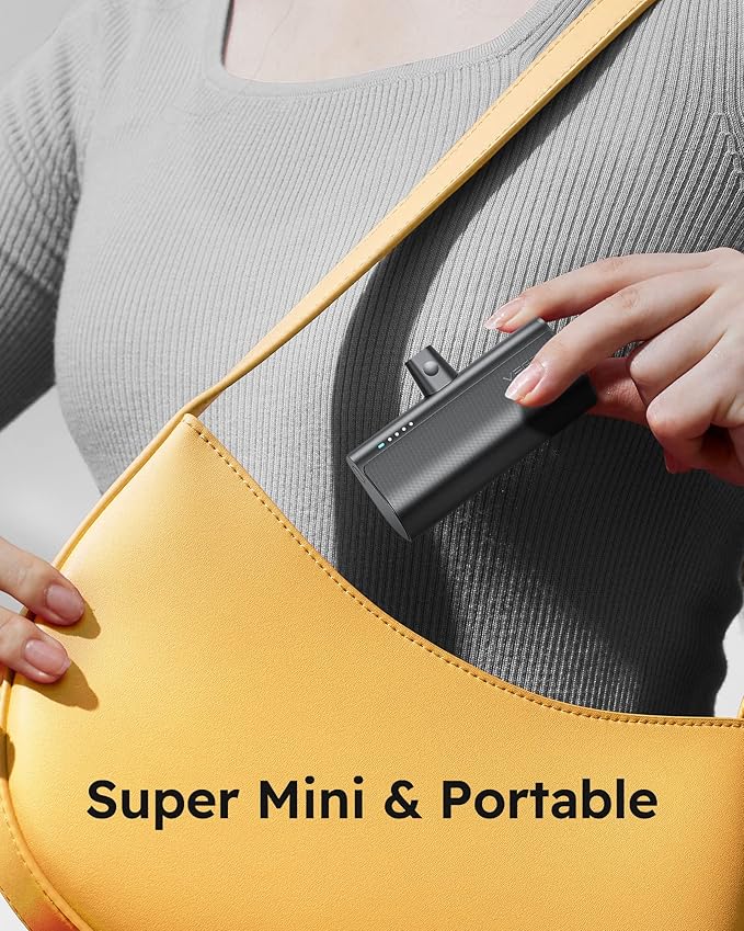 VEGER Portable Charger, USB C Power Bank, 5000mAh Mini Battery Pack Fast Charging 20W Small Charging Bank for iPhone 16/16 Pro/16 Pro Max/15, Samsung Galaxy S25, S24, S23, Note 20, Pixel, Moto, LG